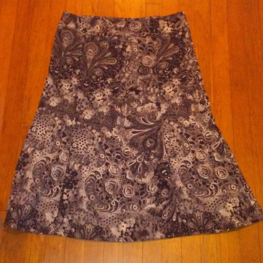 Christopher Banks Black/Silver Floral Velvet Skirt